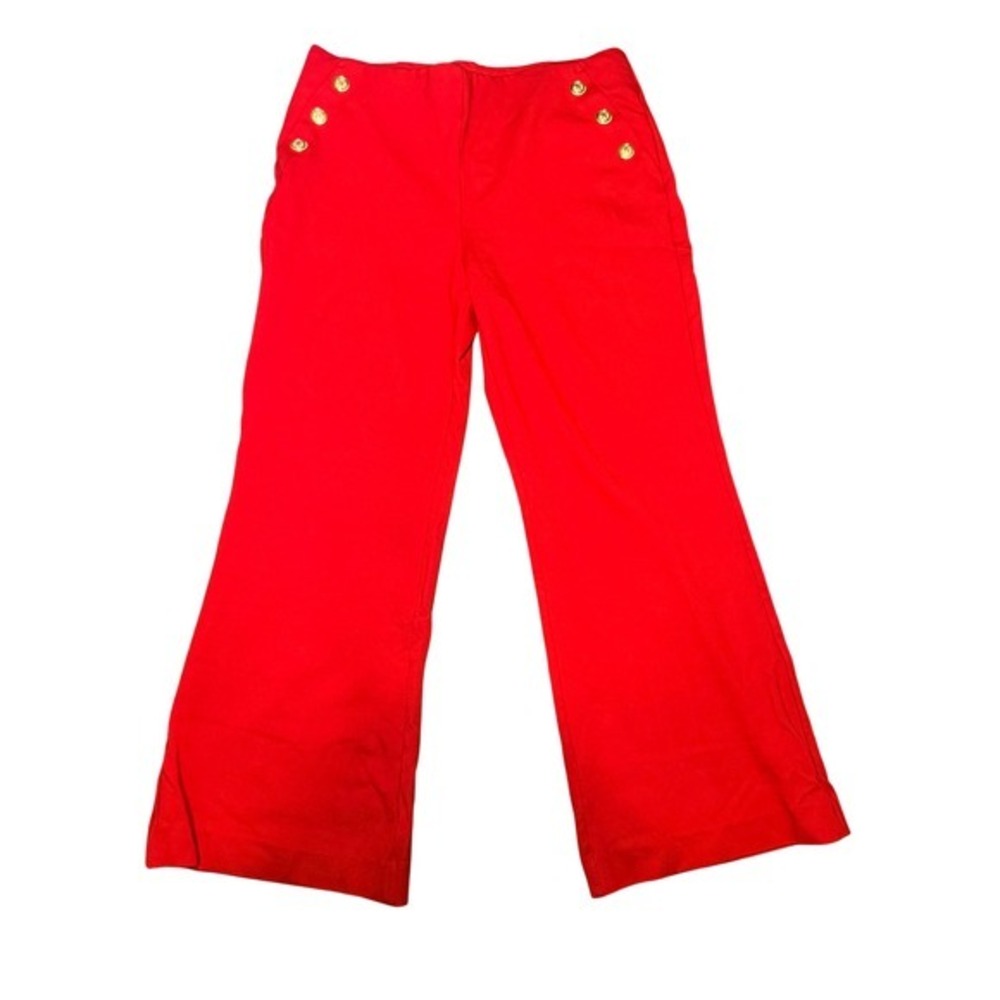 Red Wide Leg Pants High Rise Petite Statement Chic Minimalist